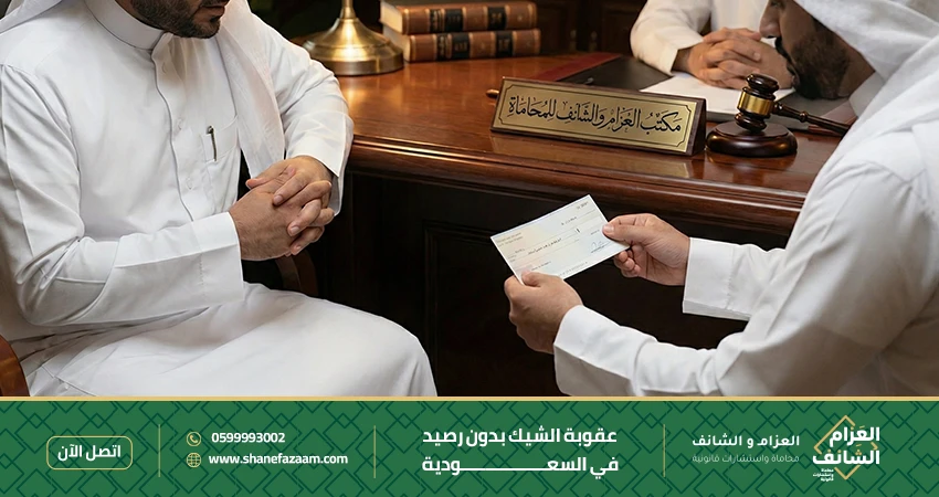 عقوبة الشيك بدون رصيد في السعودية شركة العزام و الشانف للمحاماة